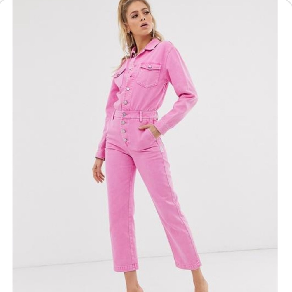 MISS SIXTY PINK DENIM BOILERSUIT JUMPSUIT